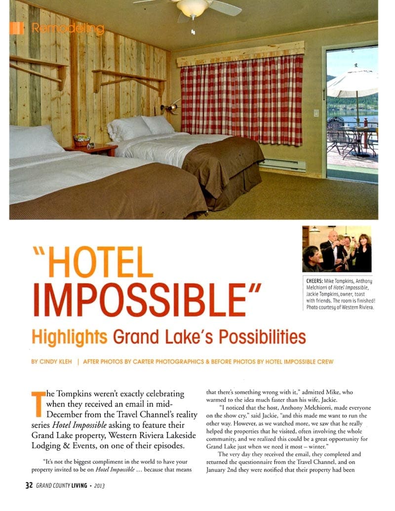Hotel Impossible article on Western Riviera