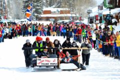 Bed Sled Races at Annual Winter Carnival